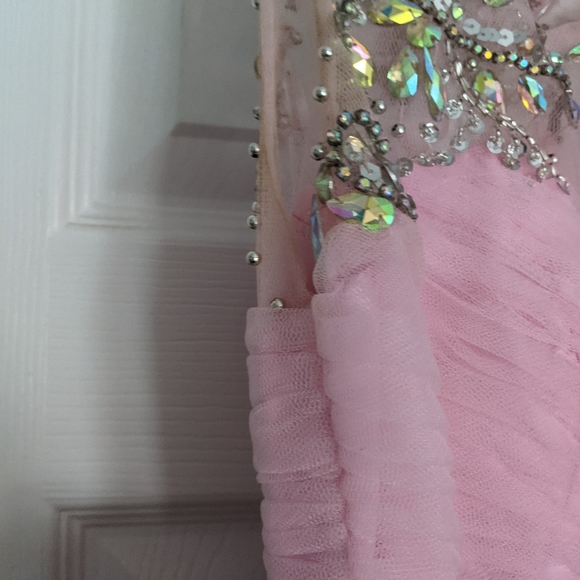 Pink Rhinestone Sequin Tulle Party Dress sz 6 - Picture 6 of 16